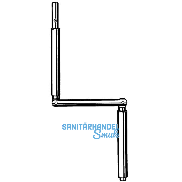Knickkurbel GEZE, Aluminium silber eloxiert