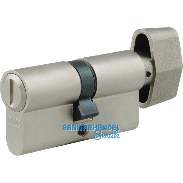 WC-Zylinder m. Drehknauf innen, 27/35 mm, Messing vernickelt matt