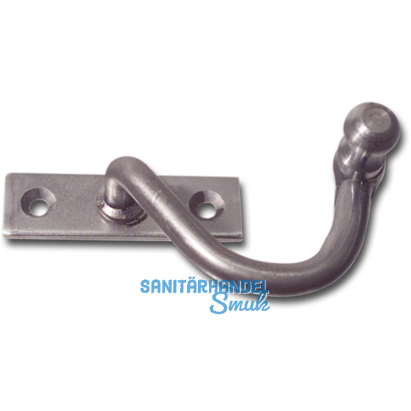 Kurbelreiber mit Eisenknopf auf eckiger, gerader Platte, Stahl blank, links, 25