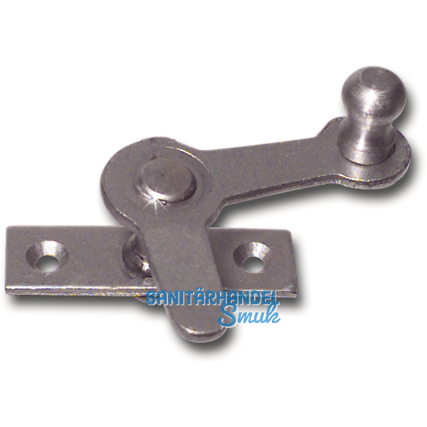 Zungenreiber mit Eisenknopf auf eckiger, gerader Platte, Stahl blank, links, 15