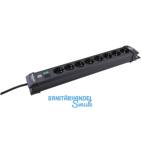 BRENNENSTUHL 8-fach Verteiler schwarz mit Schalter Lnge 490 mm
