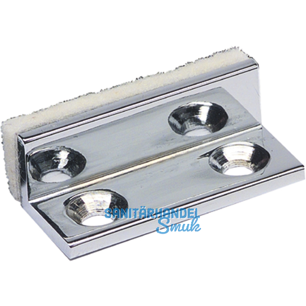 Anschlagpuffer fr Glastren, 30x10x12mm, Messing verchromt poliert
