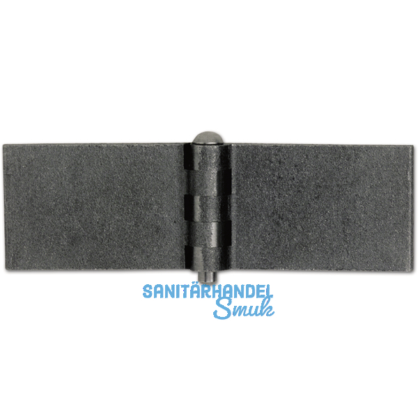 Anschweischarnier Rolle  22 mm, Bandlappen 75x60 mm,Stahl blank