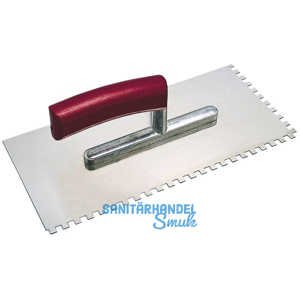 KAUFMANN Auftrag Glttkelle 280 x 130 mm rostfrei zweiseitig gezahnt 6 x 6 mm