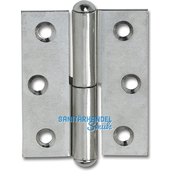 Mbelband gerade-Halbrundkopf,fr stumpfe Tren rechts,50x40 mm,Stahl vern.