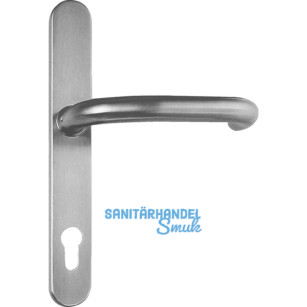 Drckerlochteil 7517 mit Langschild PZ 92 mm, fr auen, rund, Edelstahl