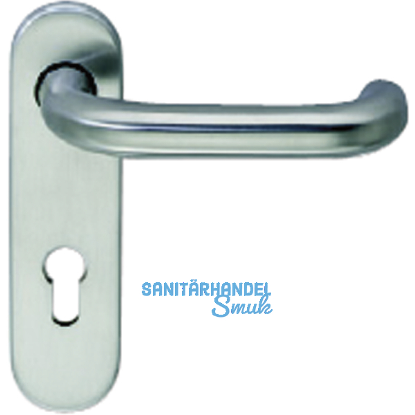 Drckerlochteil 7014 m. Kurzschild PZ 72 mm, fr auen rund H+S, silber eloxiert