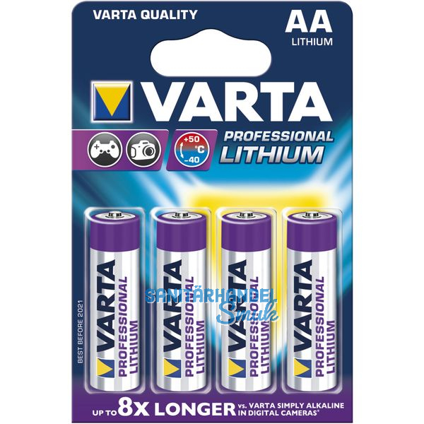 VARTA Batterie Professional Lithium LR6/AA 1.5V (4St)