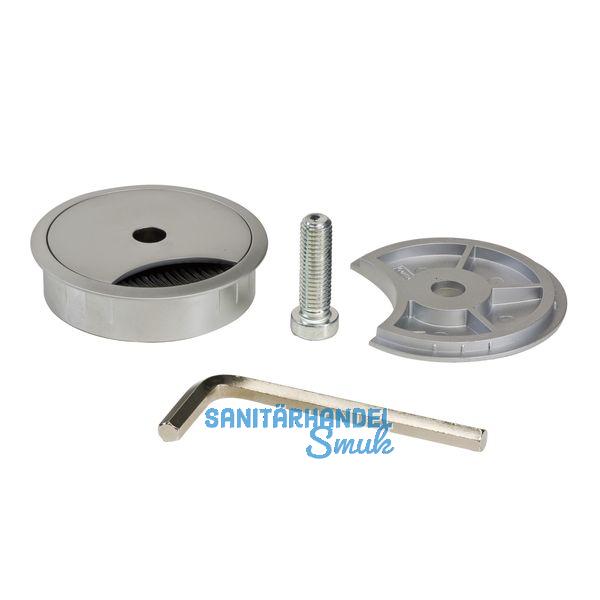 Befestigung mit Kabeldurchfhrung Quatro, Bohr  80,Zinkdruckguss verchromt matt