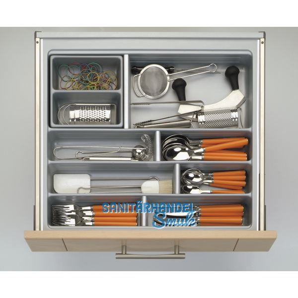 Besteckeinsatz Scoop II 366 x 59 x 474 mm, KB 450 mm, KS silberfarbig