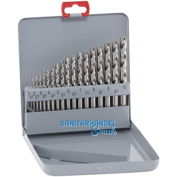 MAYKESTAG Spiralbohrer-Kassette DIN338RN HSS-Eco Bohrer  1.0-10.0 mm 19-teilig