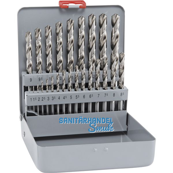 MAYKESTAG Spiralbohrer-Kassette DIN338RN HSS-Eco Bohrer  1.0-13.0 mm 25-teilig