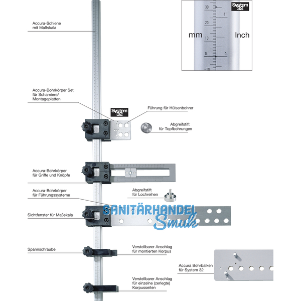 HETTICH ACCURA Ersatzschieber mit Bohrbuchse - Aluminium/Kunststoff, 44767