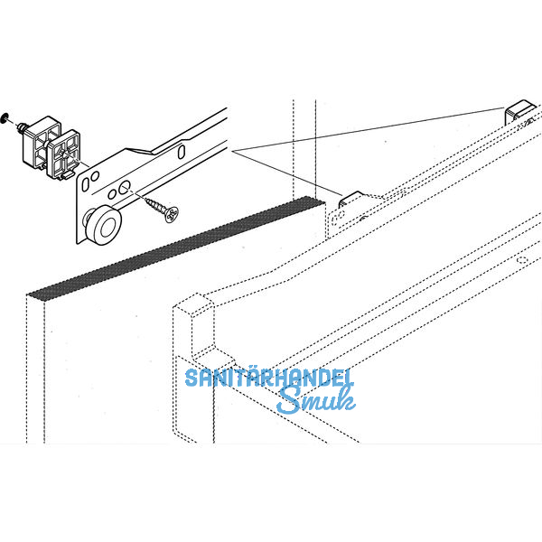 BLUM Distanzteile Innenschubkasten-Teilauszug 8 ohne Dbel, KS cremewei