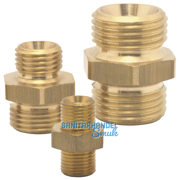 Druckluft Doppelnippel mit AG 3/8\" und AG 3/8\" aus Messing