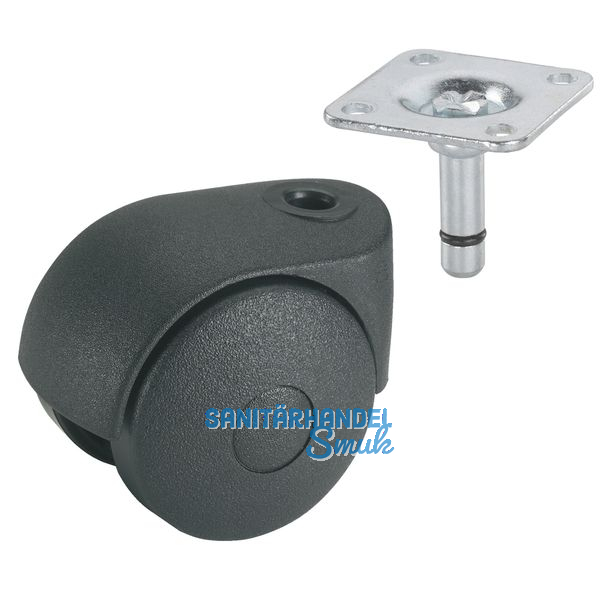 Doppelrolle 50 mm Kunststoff-schwarz