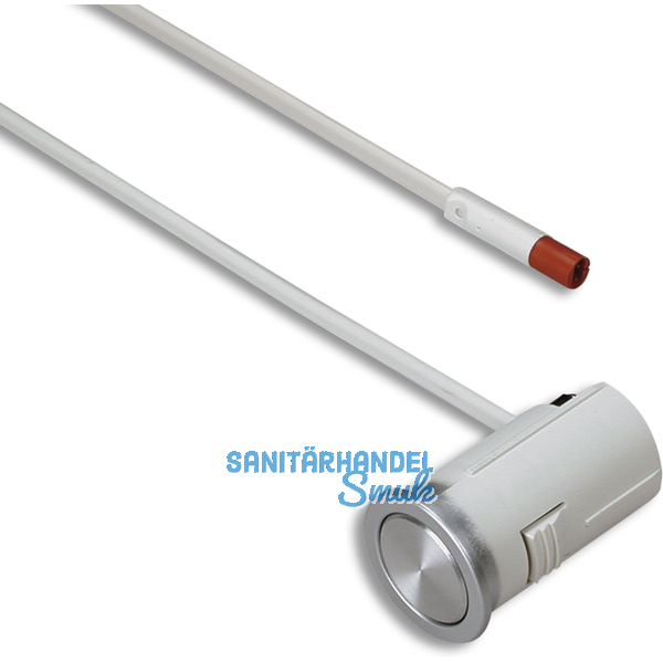 Druckschalter 230 V, 1-polig, mit 1000 mm Anschlussleitung, vernickelt matt