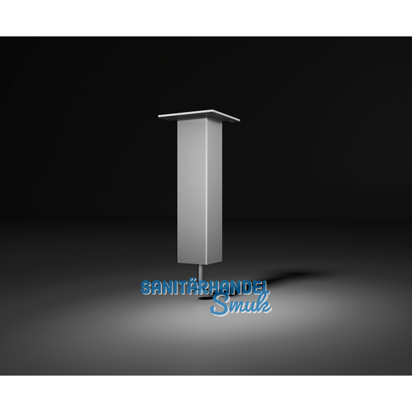 Barkonsole Capri Holz gerade 50 x 50 mm, Hhe 230 mm, Aluminium Edelstahl Effekt