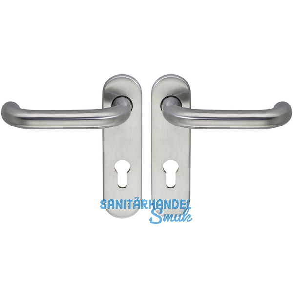 Drckergarnitur D110/KS m.Kurzschild PZ 72mm,VK 9 mm,TS 40-66 mm,silber eloxiert