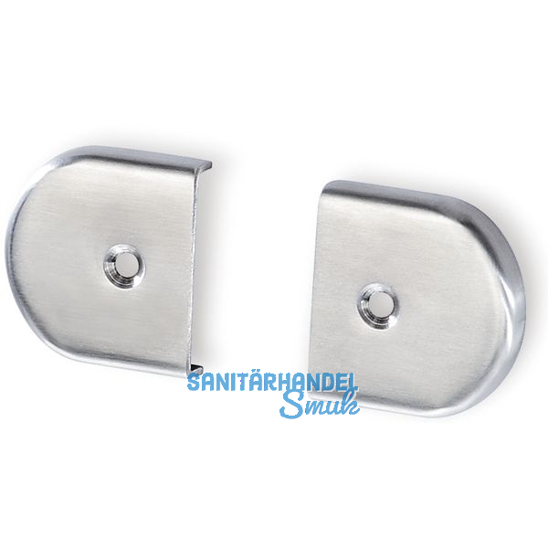 Endkappe zu Garderobenleiste Aton Breite 39 mm, Hhe 40 mm, Edelstahl gebrstet