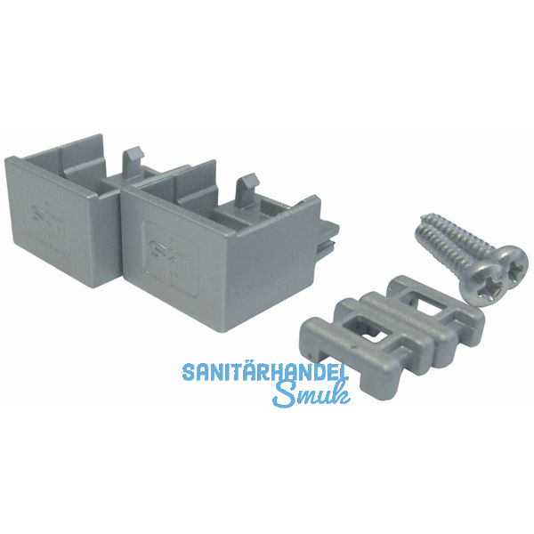 Endkappen- Aufbauset zu Aluprofil MEC-1, alufarbig