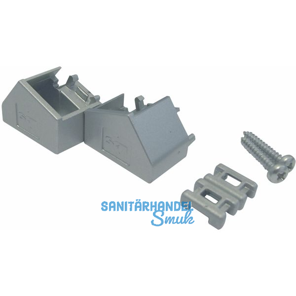 Endkappen zu Aluprofil MEC-3, schrg, alufarbig