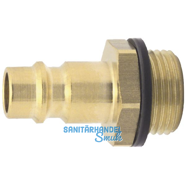 Euro Druckluft Stecknippel aus Messing mit Auengewinde 1/2\"