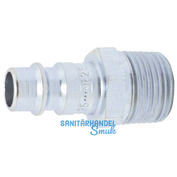 Euro Druckluft Stecknippel aus Stahl mit Auengewinde 3/8\"