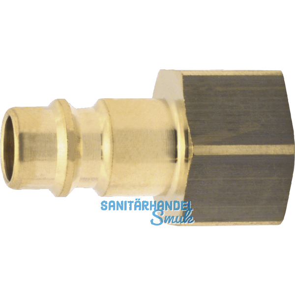 Euro Druckluft Stecknippel aus Messing mit Innengewinde 1/4\"
