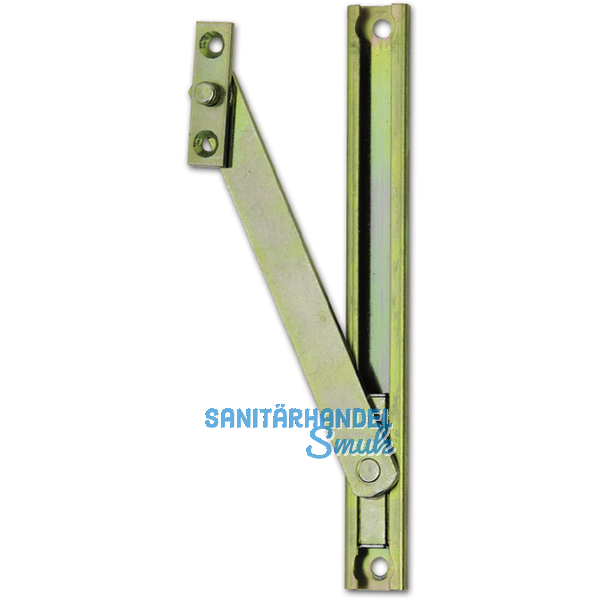 Fensterfeststeller verdeckt liegend, m. Einhngeplatte, Stahl gelb passiviert