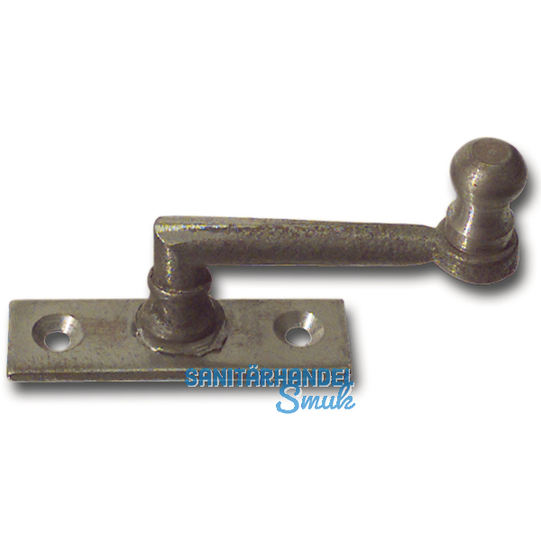 Fensterreiber m. Eisenknopf auf eckiger Platte, 17 mm, Grauguss blank
