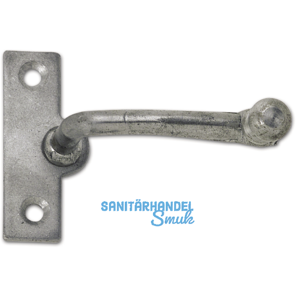 Fensterreiber m. Eisenknopf auf eckiger, austrag. Platte, 22 mm, Grauguss blank