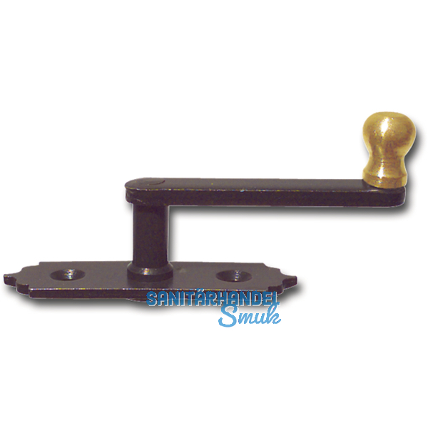 Fensterreiber Antik mit Messingknopf, 20 mm, Stahl schwarz lackiert