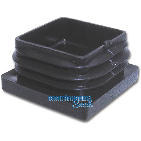 Fukappen fr Vierkantprofil, 50x30, Wandstrke 1-3mm Kunststoff schwarz