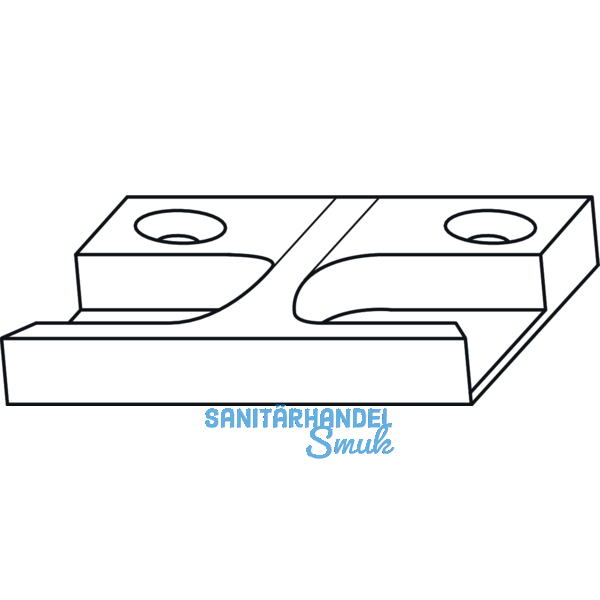 GU-966 mZ Schlieplatte, Schema C, neben Stulp schraubbar, Sonder, Zink silber