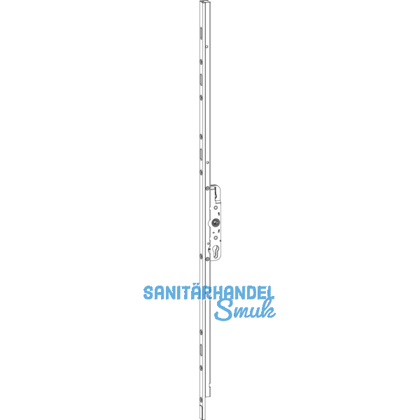 GU-937/934 Hebe-Getriebeschloss, DM 37,5, Stulp 2670 mm, Alu silber eloxiert