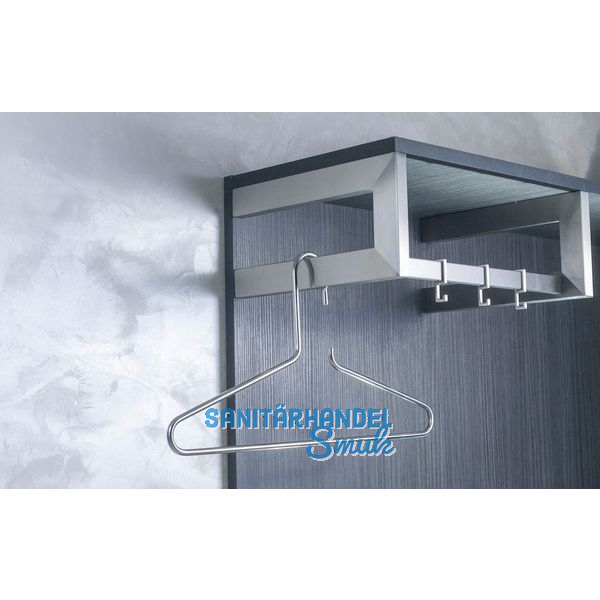 Nano Garderobenbgel rechts, B:300mm, H:150mm Edelstahl gebrstet