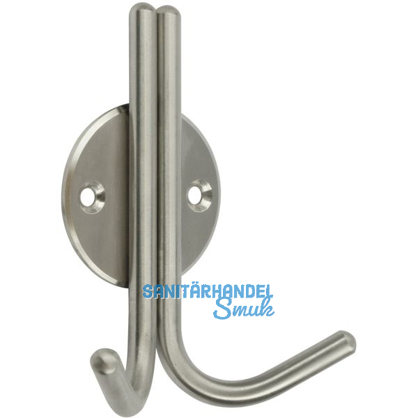 Mantelhaken Kabah mit Platte  46 mm, H 100 mm, T 40,3 mm, Edelstahl gebrstet