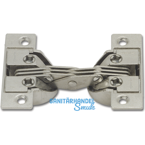 Gehrungsscharnier mit Gehrungsschnitt 45, Zamak/Stahl vern.