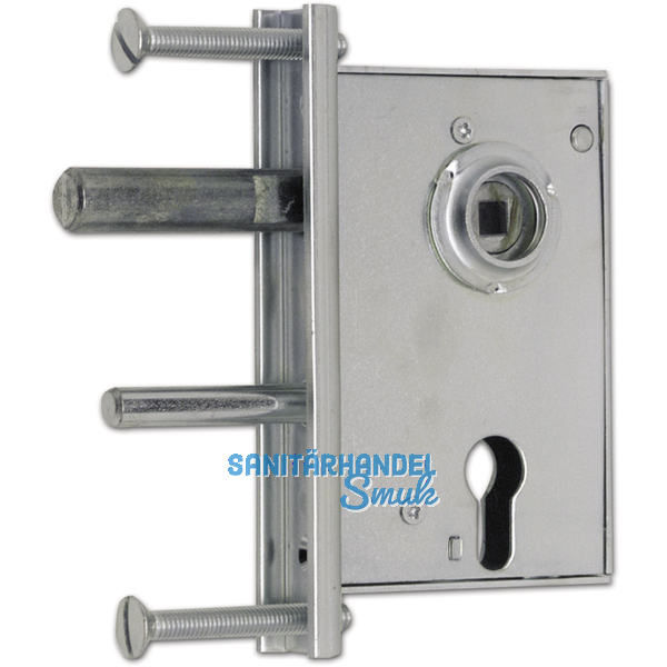 Gittertorschloss PZW, DM 50, U-Stulp, Riegel 10 x 50 mm, Stahl verzinkt