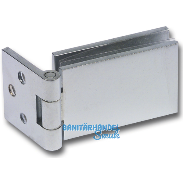 GBE 30 Glastrscharnier, Glas 6-8 mm; 45x30 mm, Messing verchromt matt