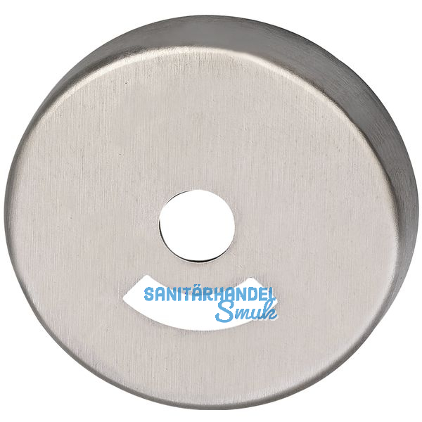 GRUNDMANN WC-Rosette  50 mm, m. Sichtschlitz u.Anschraubtrger \"U\", EdSt. matt