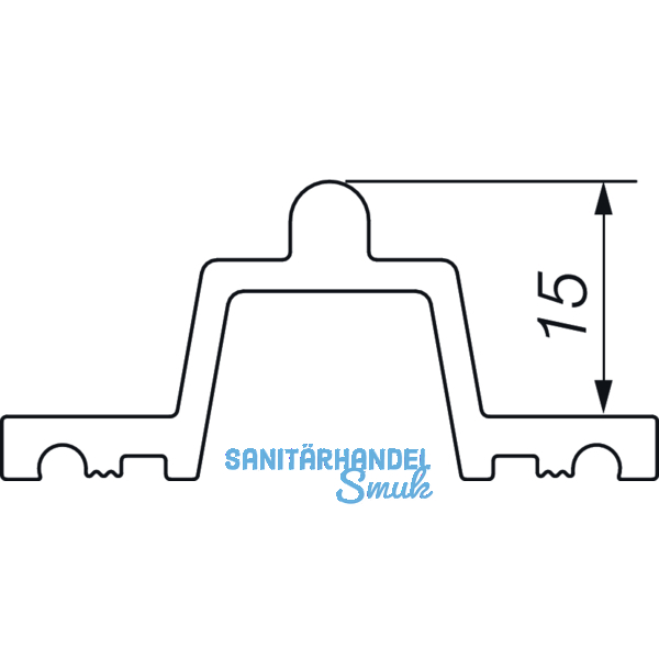 HAUTAU ATRIUM HS 300 Laufschiene Nr. 26 Holz, H=15mm, L=6500 mm, silber eloxiert