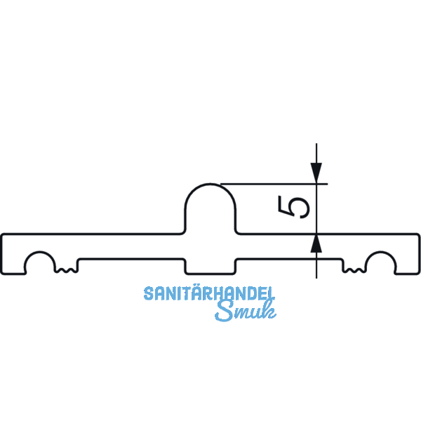 HAUTAU ATRIUM HS 300 Laufschiene Nr. 27 Holz, H=5mm, L=6500 mm, silber eloxiert