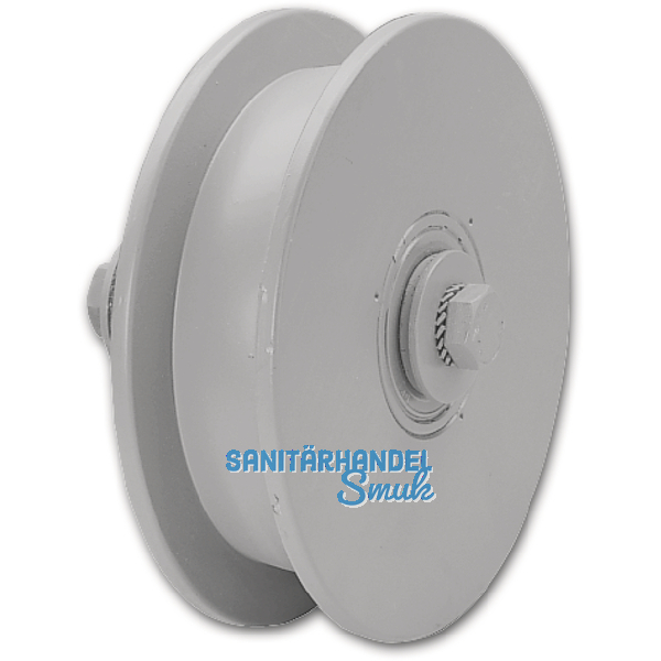 Schiebetor-Stahlrolle  100 mm, Stahl grau grundiert