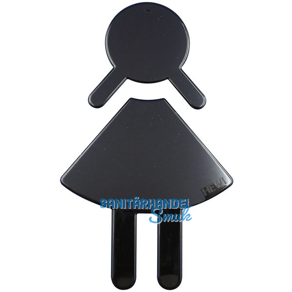 Symbol Frau selbstklebend, 87 x 150 mm, Nylon tiefschwarz
