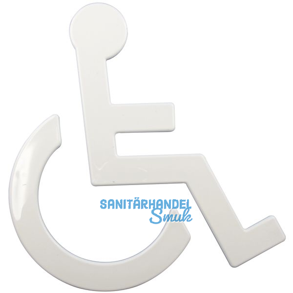 Symbol Rollstuhl selbstklebend, 135 x 150 mm, Nylon reinwei