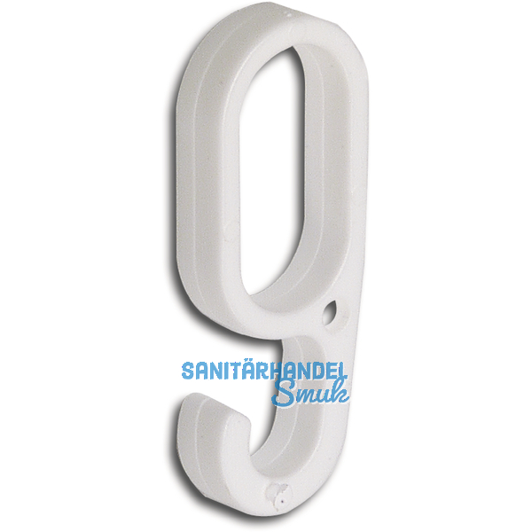 SECOTEC Schrankrohrhaken oval 30x15 mm Kunststoff wei SB-5