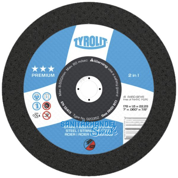 TYROLIT Trennscheibe gekrpft Premium*** 230 x 3.0 mm 2in1 Form 42