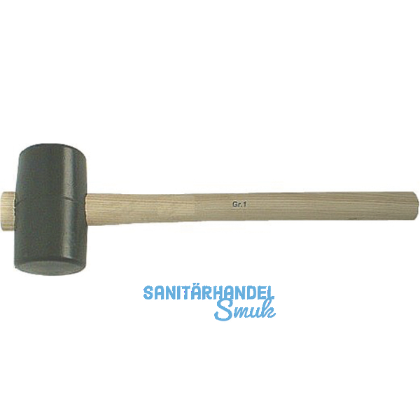 Gummihammer fassfrmig Gr.3 Kopfdurchmesser 75 x 130 mm mit Eschenstiel